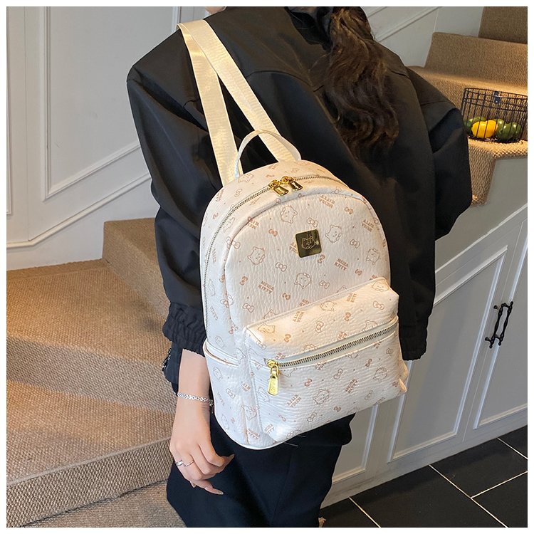 Women's PU Leather Monogram Mini Backpack detail 25