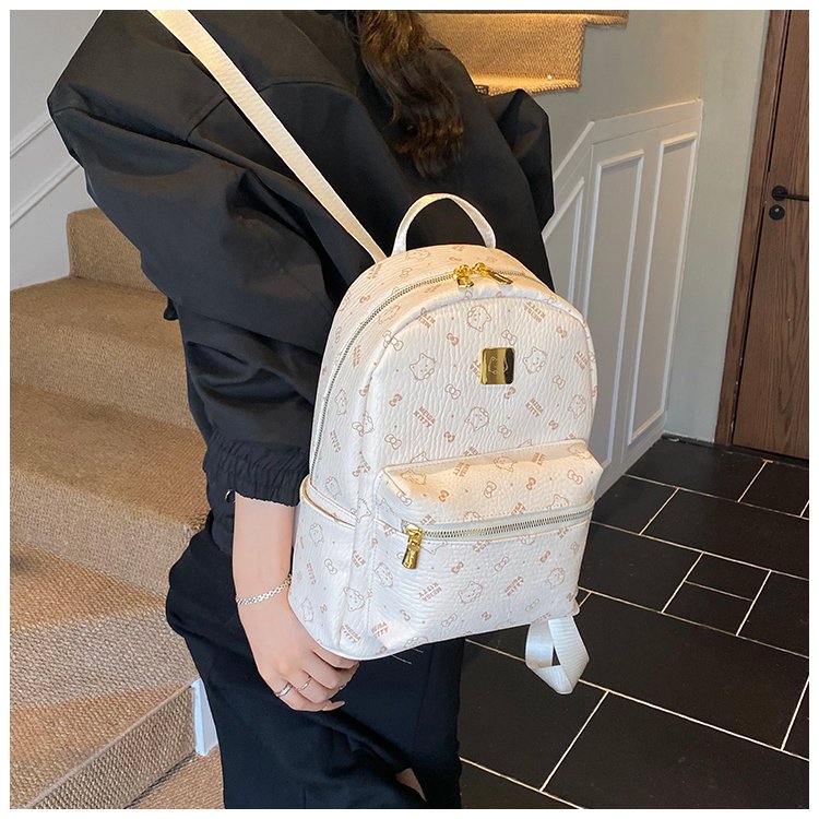 Women's PU Leather Monogram Mini Backpack detail 26