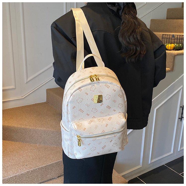 Women's PU Leather Monogram Mini Backpack detail 27
