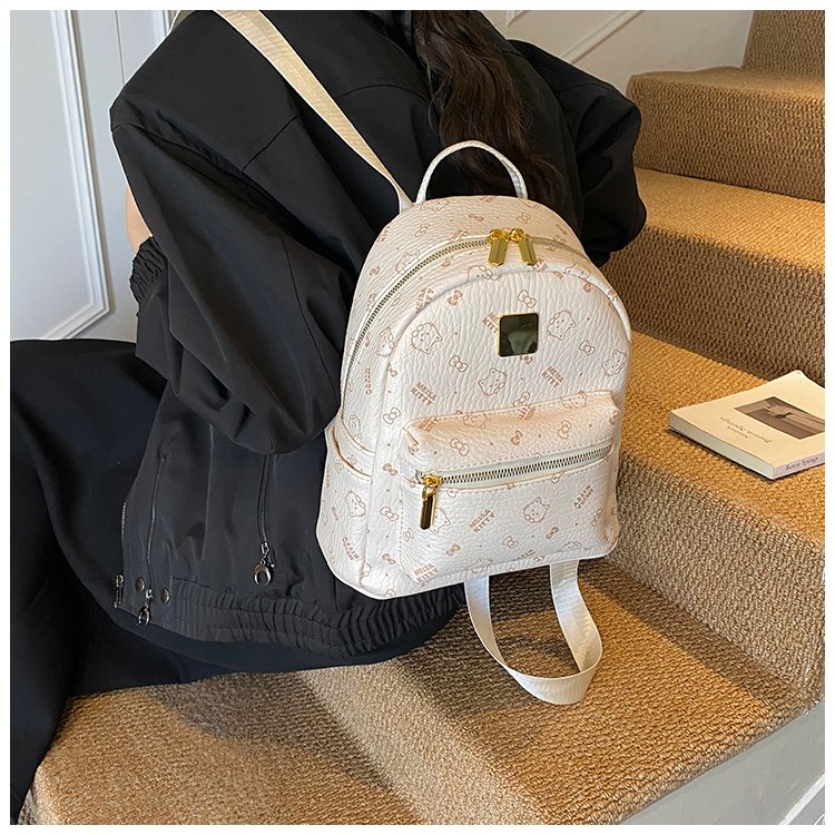 Women's PU Leather Monogram Mini Backpack detail 29