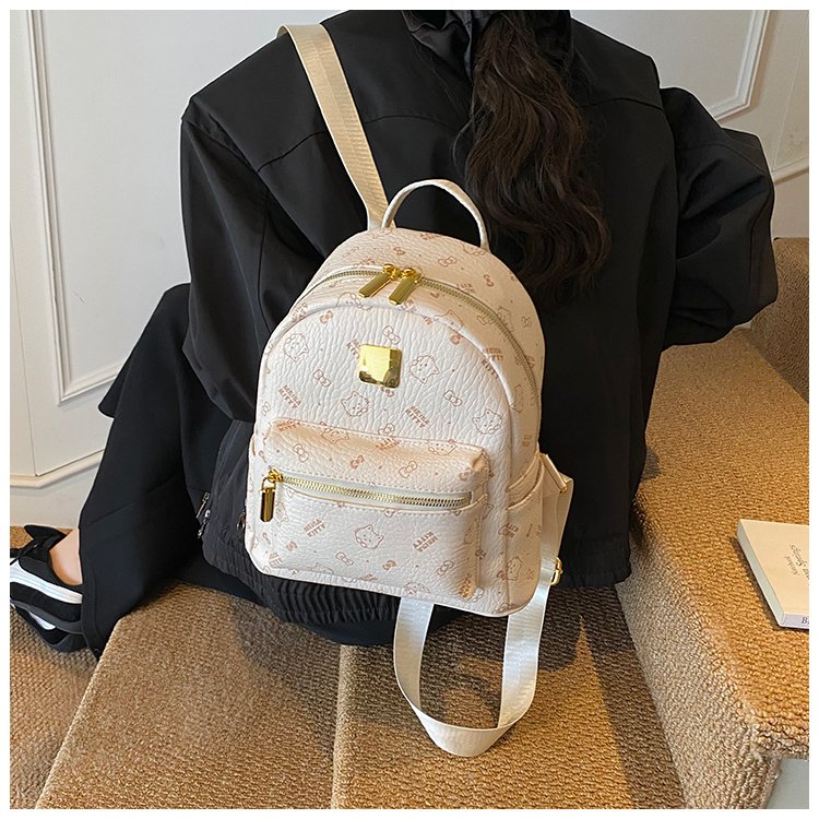 Women's PU Leather Monogram Mini Backpack detail 31