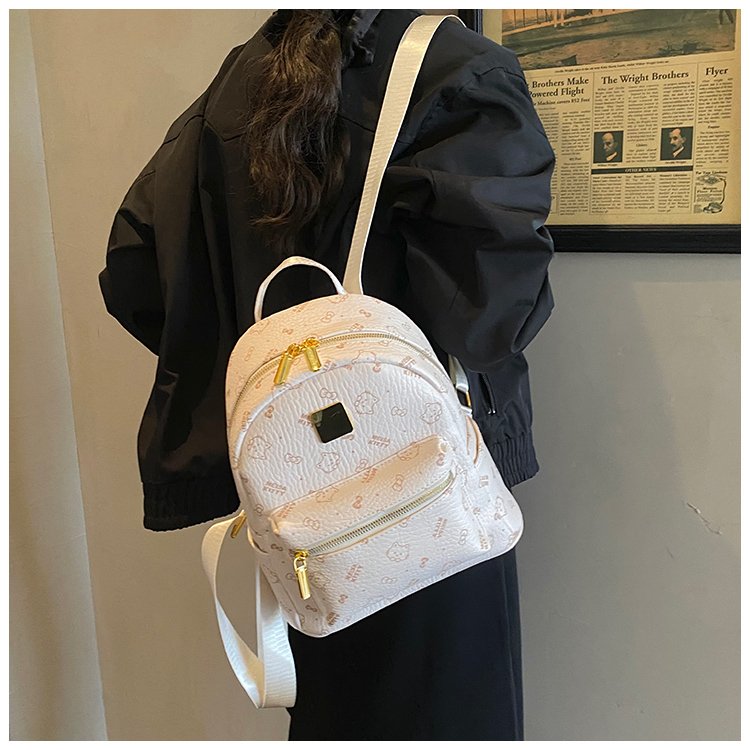 Women's PU Leather Monogram Mini Backpack detail 32