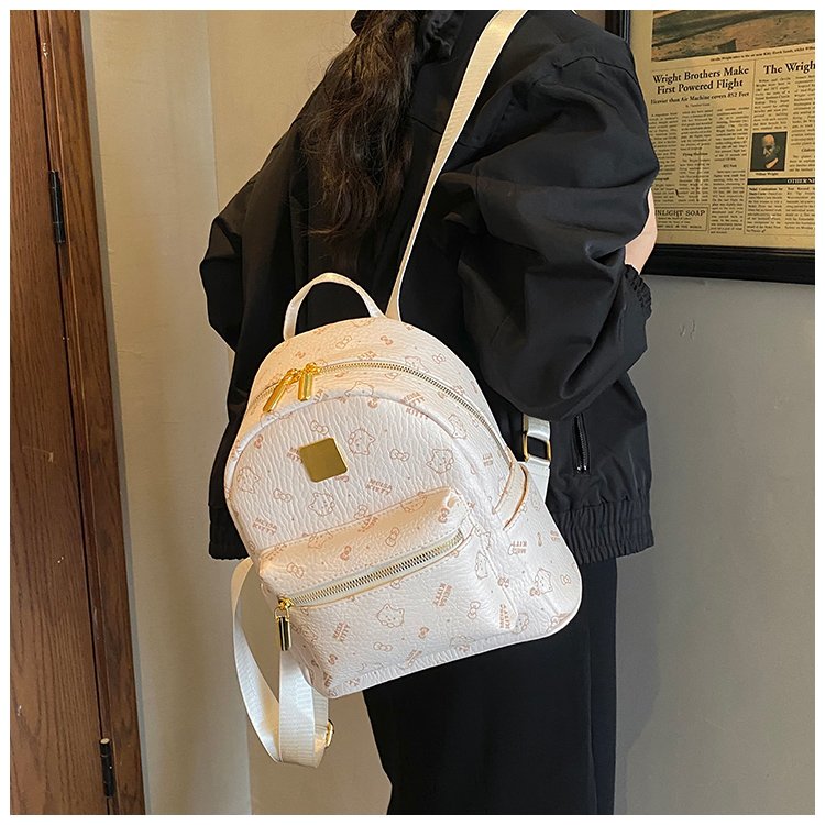Women's PU Leather Monogram Mini Backpack detail 34