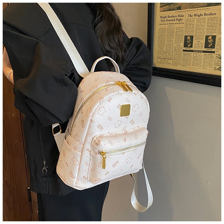 Women's PU Leather Monogram Mini Backpack detail 36