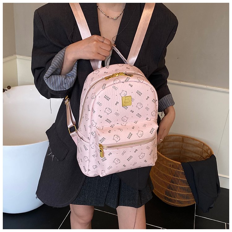 Women's PU Leather Monogram Mini Backpack detail 37