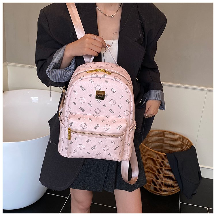 Women's PU Leather Monogram Mini Backpack detail 40