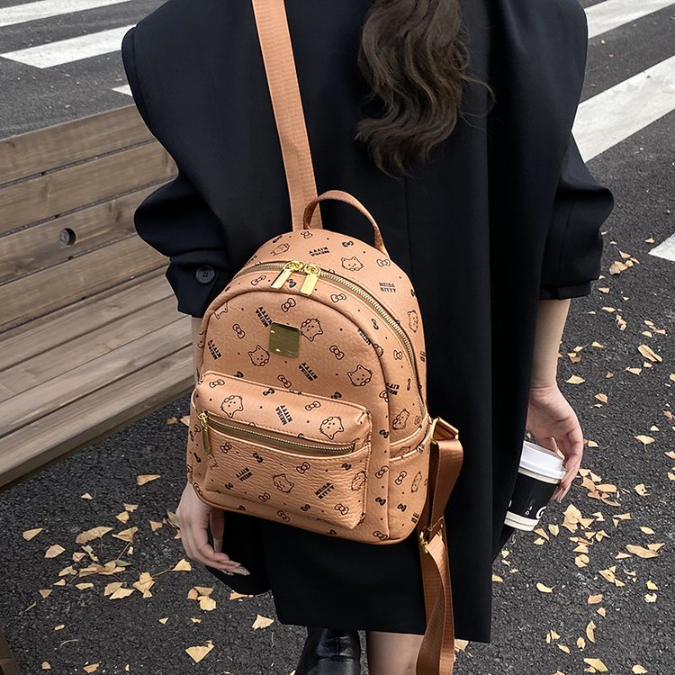 Women's PU Leather Monogram Mini Backpack view 6