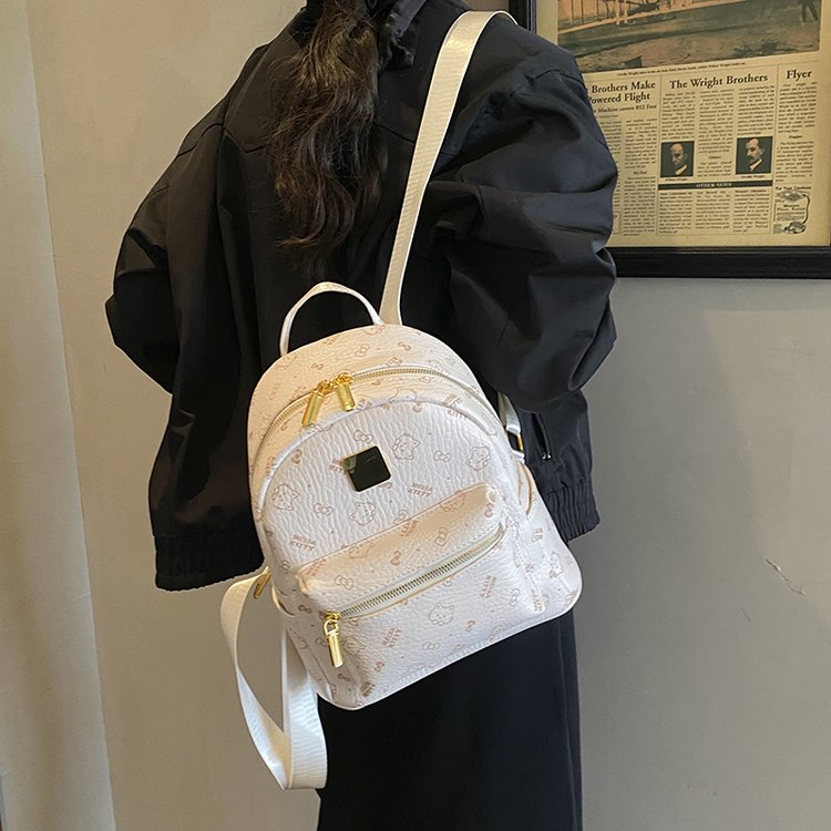 Women's PU Leather Monogram Mini Backpack view 7