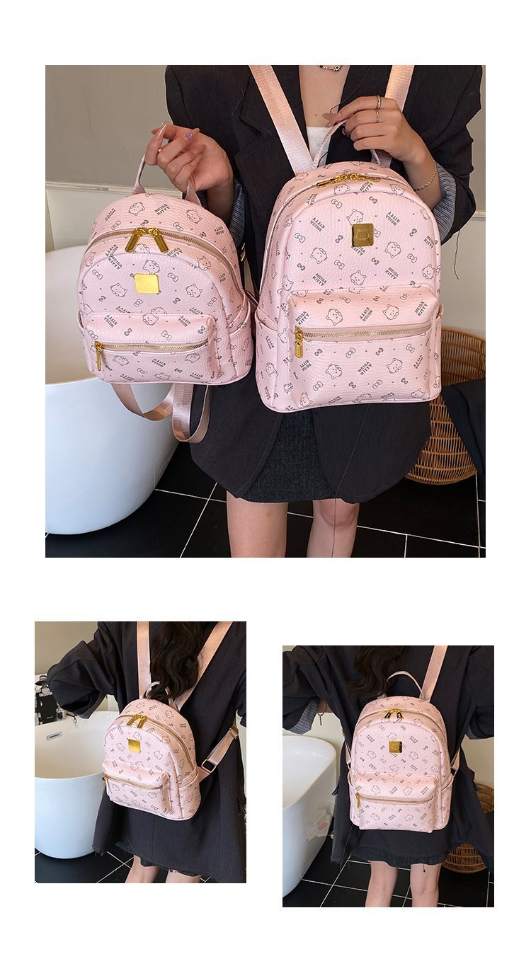 Women's PU Leather Monogram Mini Backpack detail 5