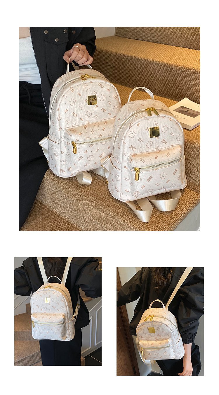 Women's PU Leather Monogram Mini Backpack detail 6