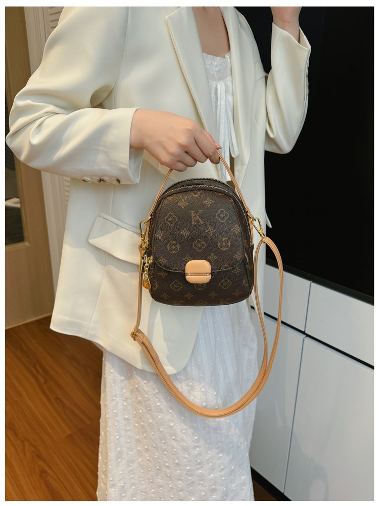 Women's PU Leather Monogram Mini Backpack detail 11