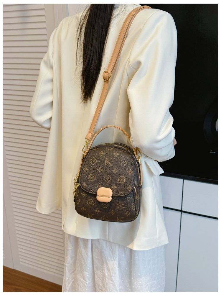 Women's PU Leather Monogram Mini Backpack detail 15