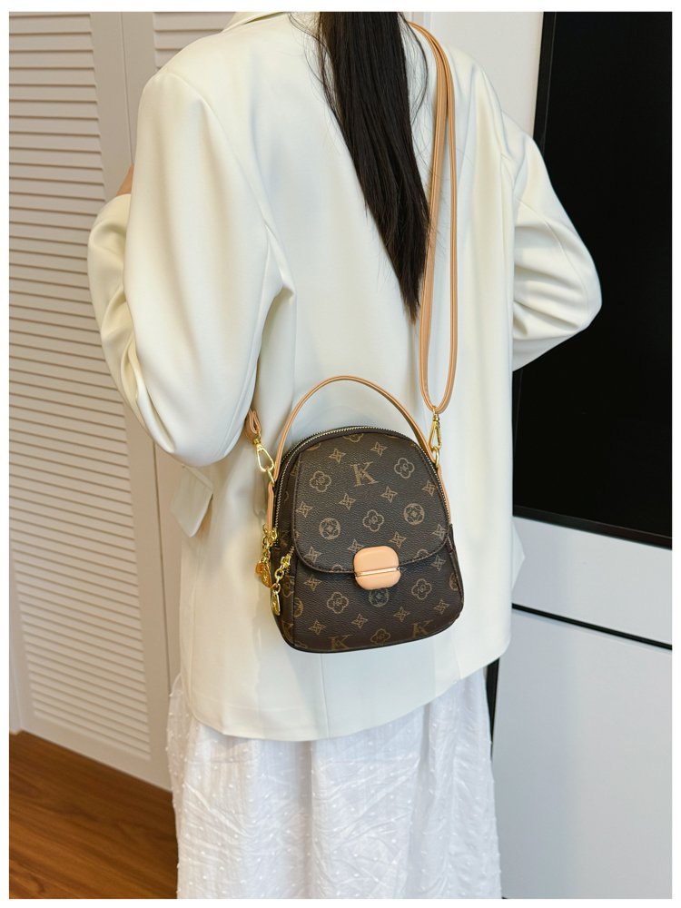 Women's PU Leather Monogram Mini Backpack detail 16