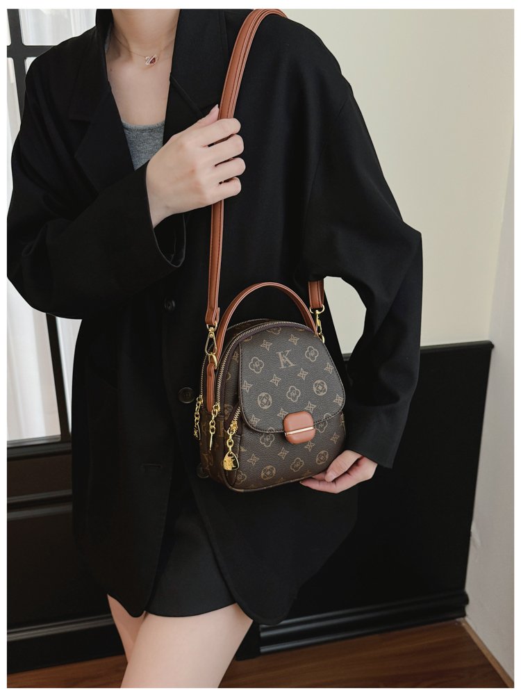 Women's PU Leather Monogram Mini Backpack detail 18