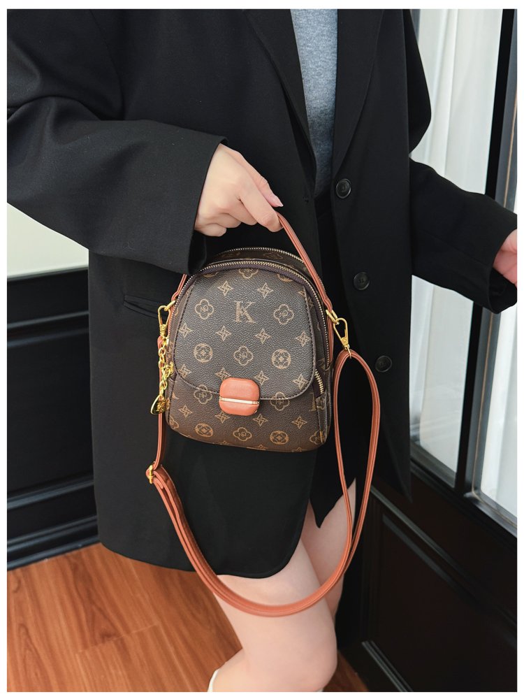 Women's PU Leather Monogram Mini Backpack detail 19