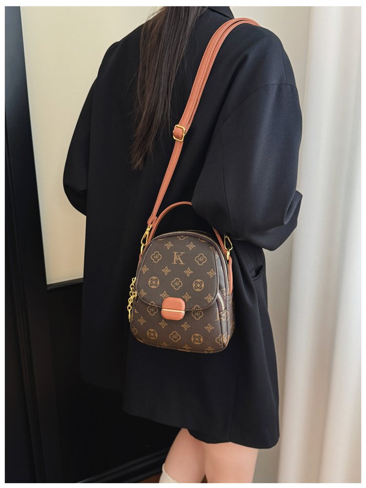 Women's PU Leather Monogram Mini Backpack detail 20