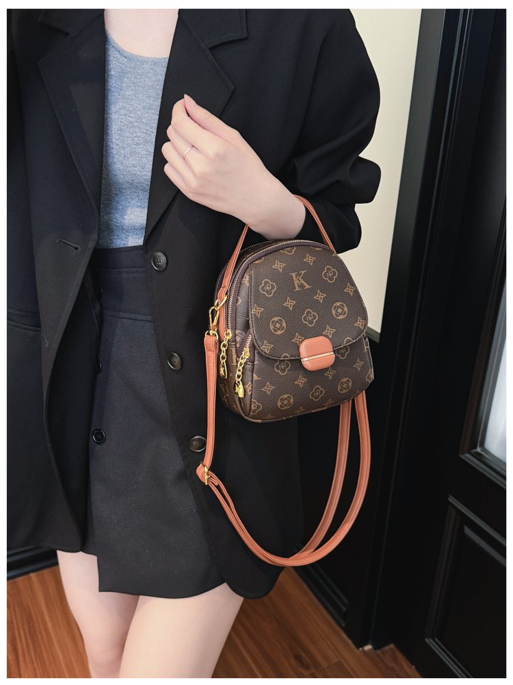 Women's PU Leather Monogram Mini Backpack detail 21
