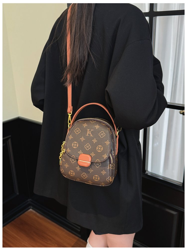 Women's PU Leather Monogram Mini Backpack detail 22