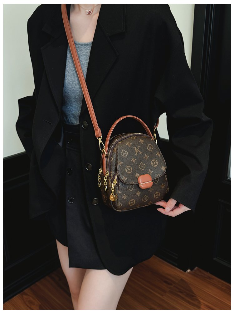 Women's PU Leather Monogram Mini Backpack detail 23
