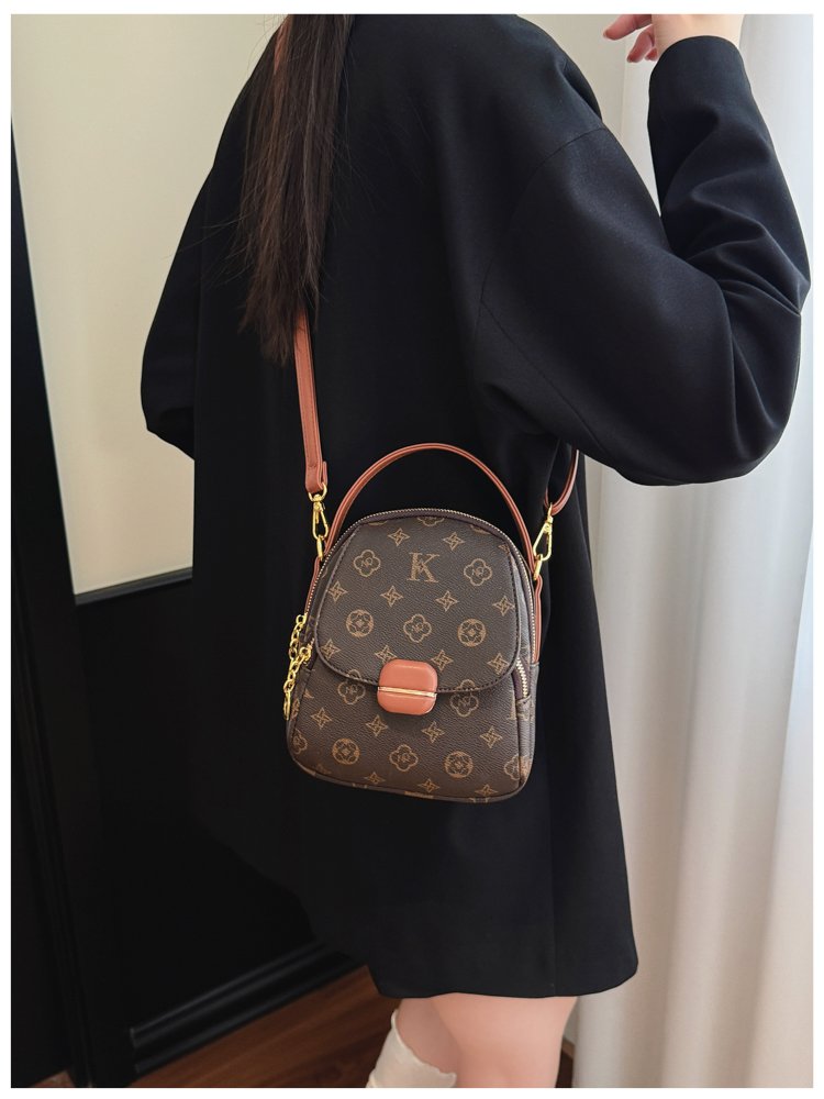 Women's PU Leather Monogram Mini Backpack detail 24