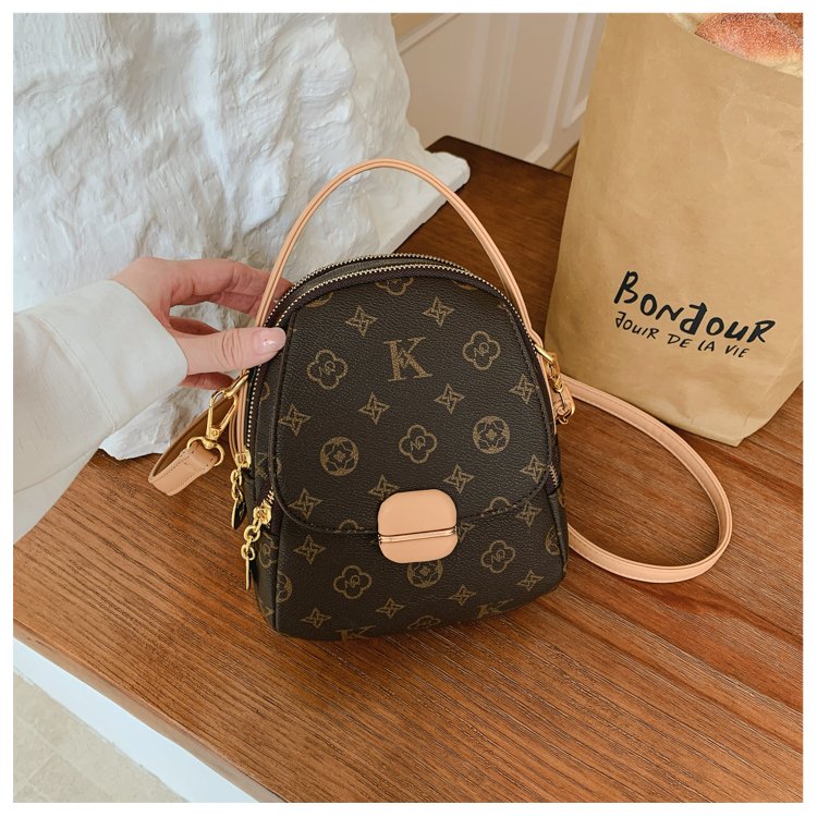 Women's PU Leather Monogram Mini Backpack detail 25