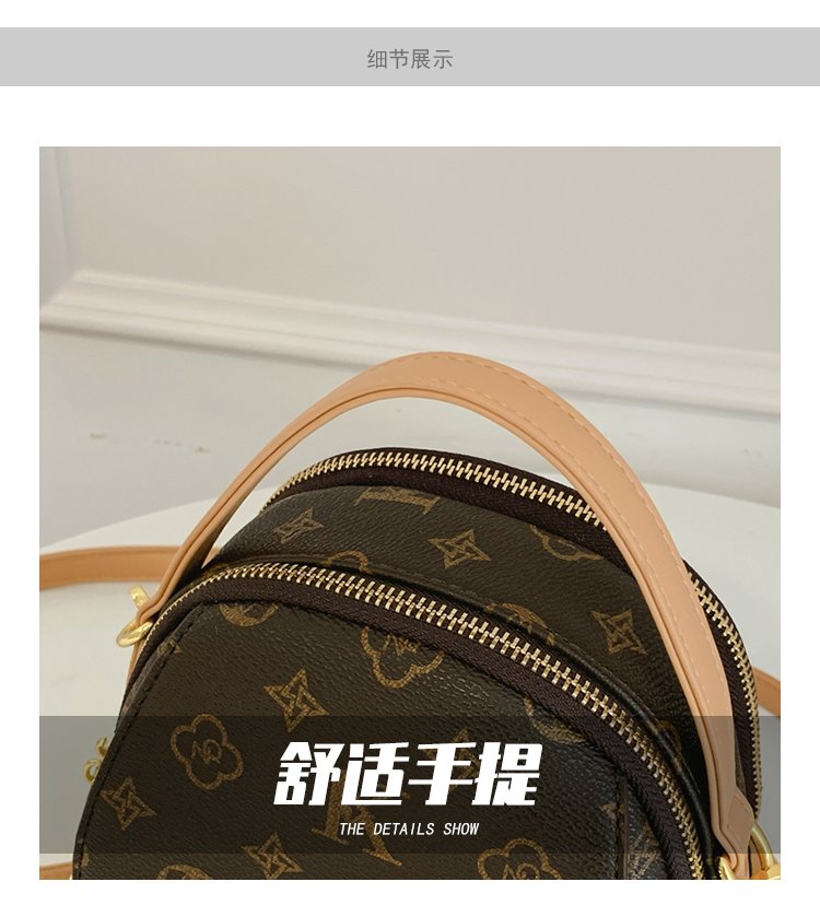 Women's PU Leather Monogram Mini Backpack detail 2