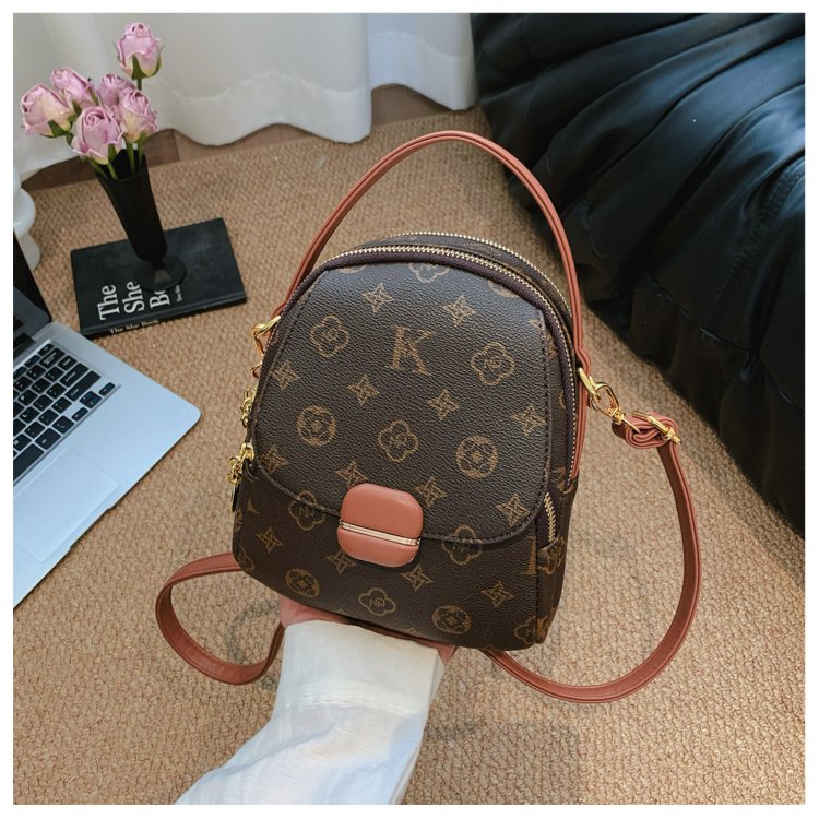 Women's PU Leather Monogram Mini Backpack detail 30