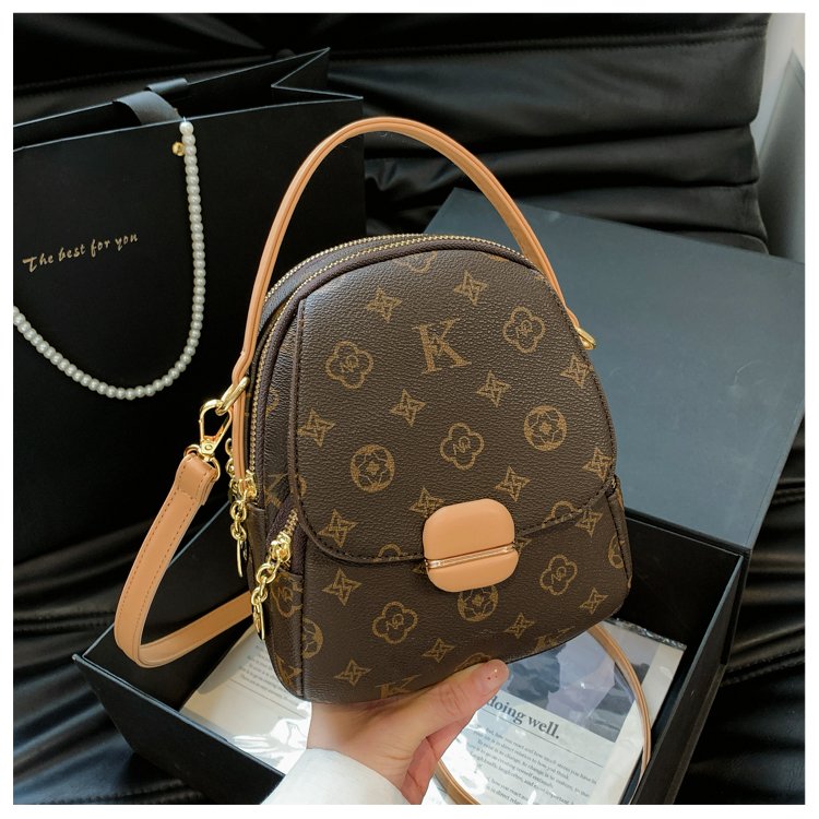 Women's PU Leather Monogram Mini Backpack detail 36