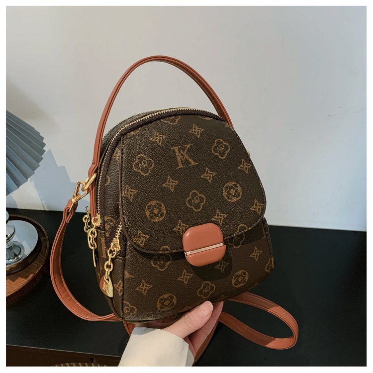 Women's PU Leather Monogram Mini Backpack detail 38