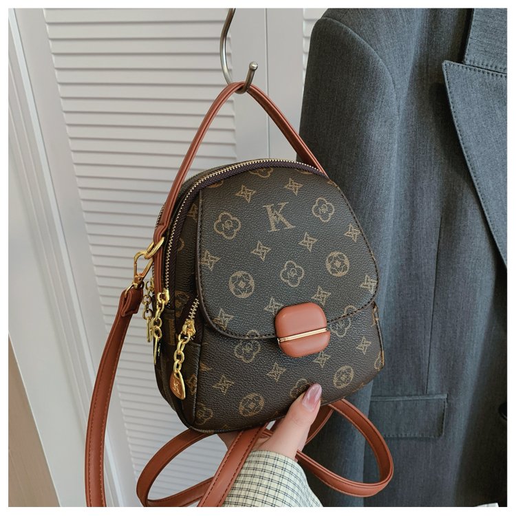 Women's PU Leather Monogram Mini Backpack detail 39
