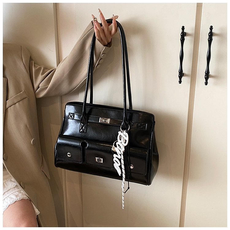 Women's PU Leather Monogram Satchel Shoulder Bag detail 28