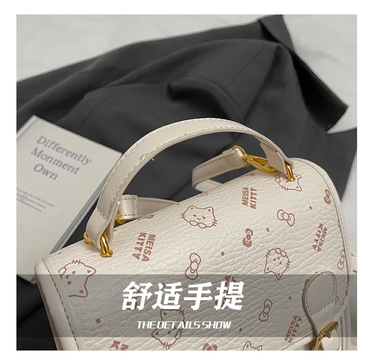 Women's PU Leather Monogram Top Handle Backpack detail 13