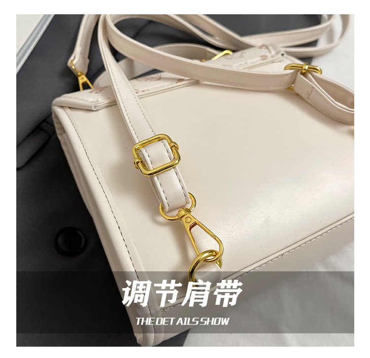 Women's PU Leather Monogram Top Handle Backpack detail 14