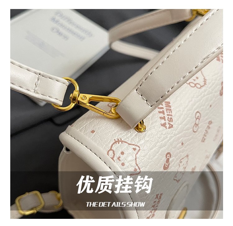 Women's PU Leather Monogram Top Handle Backpack detail 15