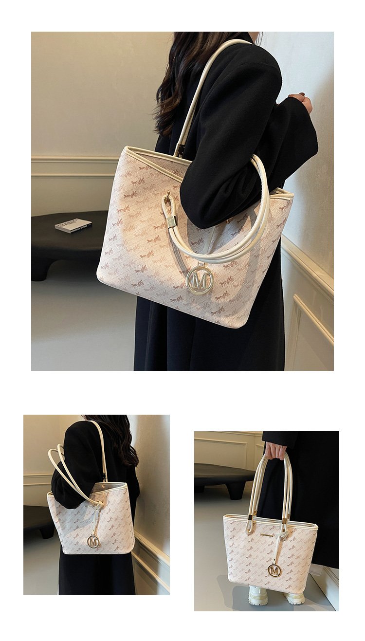 Women's PU Leather Monogram Tote Bag detail 9
