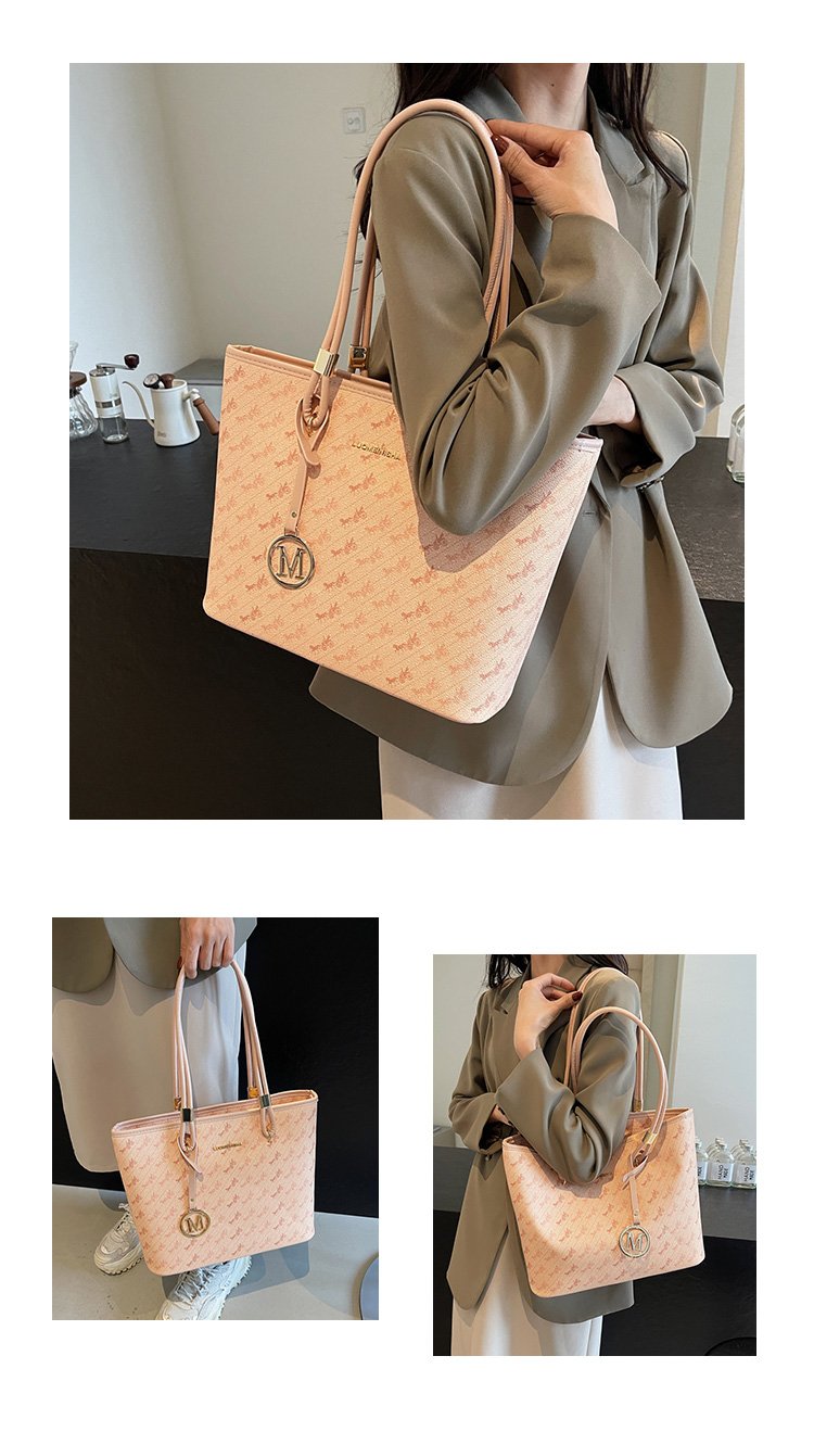 Women's PU Leather Monogram Tote Bag detail 11