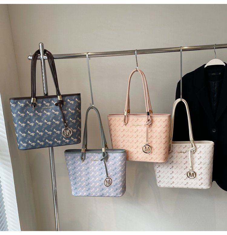 Women's PU Leather Monogram Tote Bag detail 12