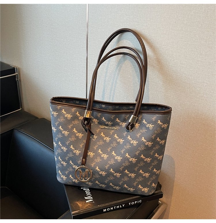 Women's PU Leather Monogram Tote Bag detail 13