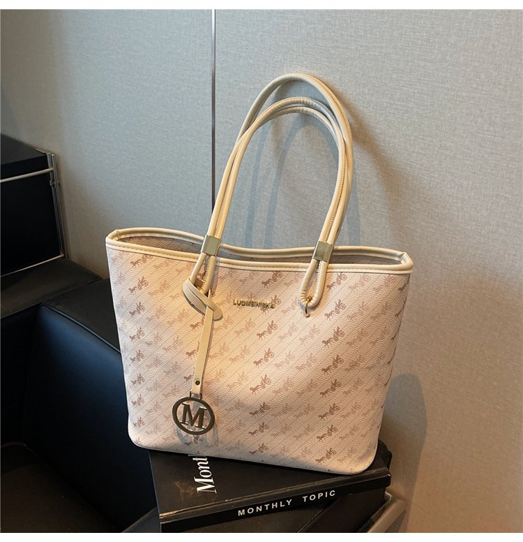 Women's PU Leather Monogram Tote Bag detail 14