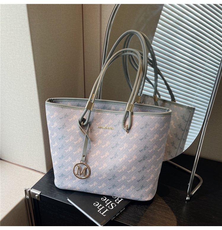 Women's PU Leather Monogram Tote Bag detail 15