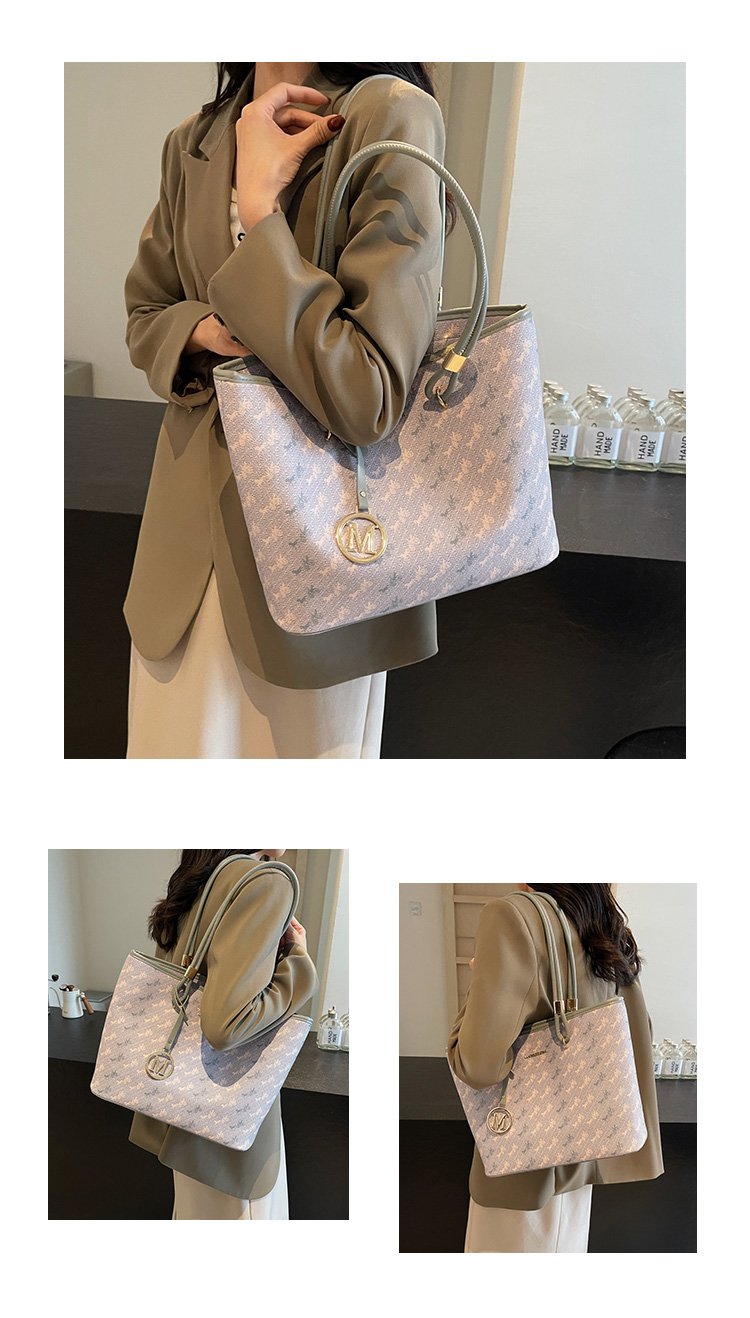 Women's PU Leather Monogram Tote Bag detail 16