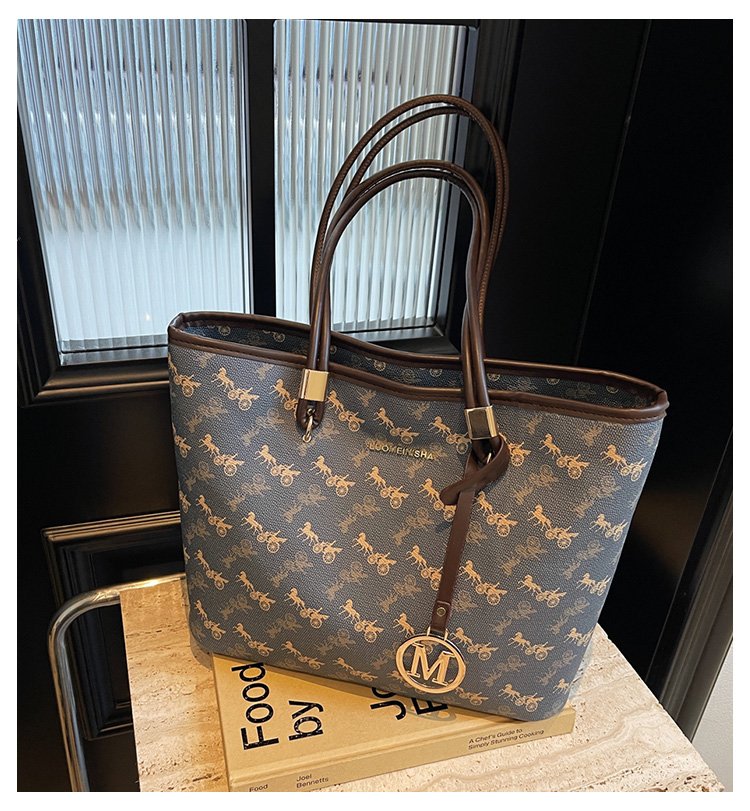 Women's PU Leather Monogram Tote Bag detail 1