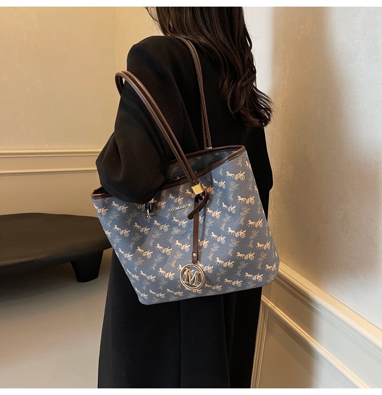 Women's PU Leather Monogram Tote Bag detail 20