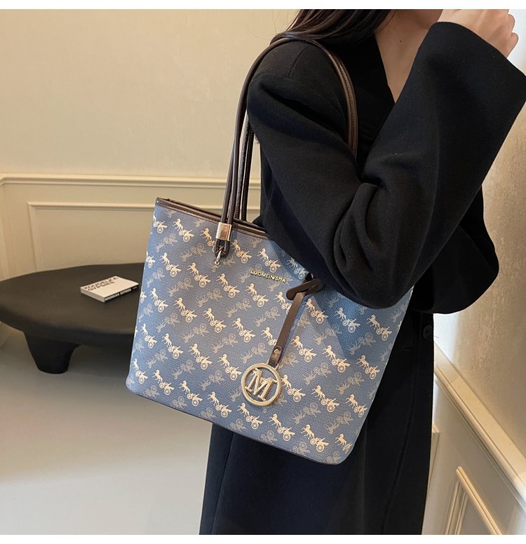 Women's PU Leather Monogram Tote Bag detail 21