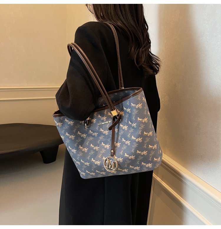 Women's PU Leather Monogram Tote Bag detail 22