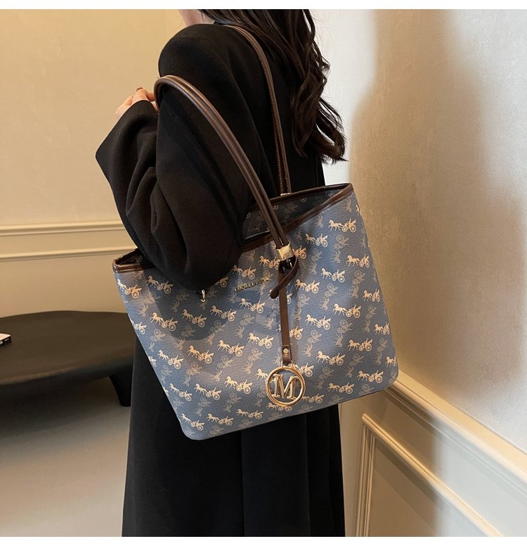 Women's PU Leather Monogram Tote Bag detail 24