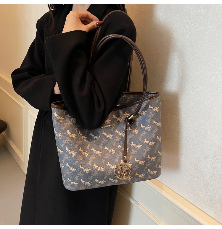 Women's PU Leather Monogram Tote Bag detail 25