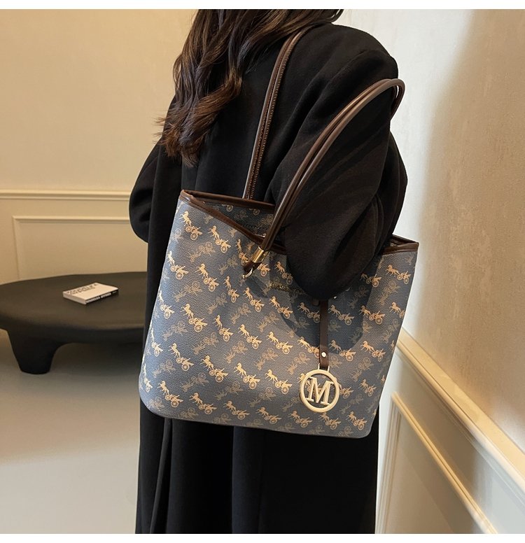 Women's PU Leather Monogram Tote Bag detail 29