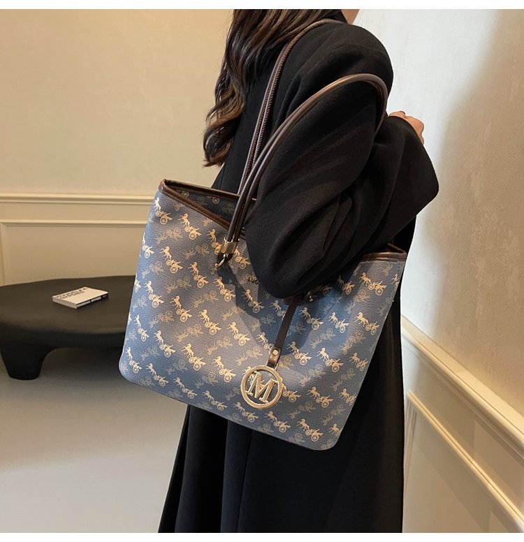 Women's PU Leather Monogram Tote Bag detail 30