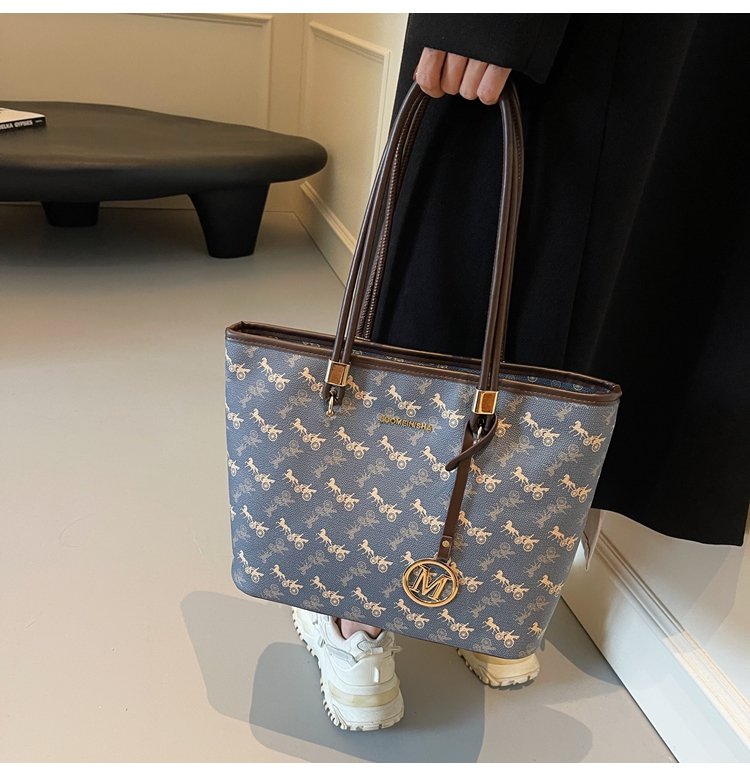 Women's PU Leather Monogram Tote Bag detail 37